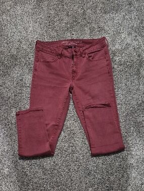 American Eagle Outfitters Women's Burgundy Ankle Jeggings
